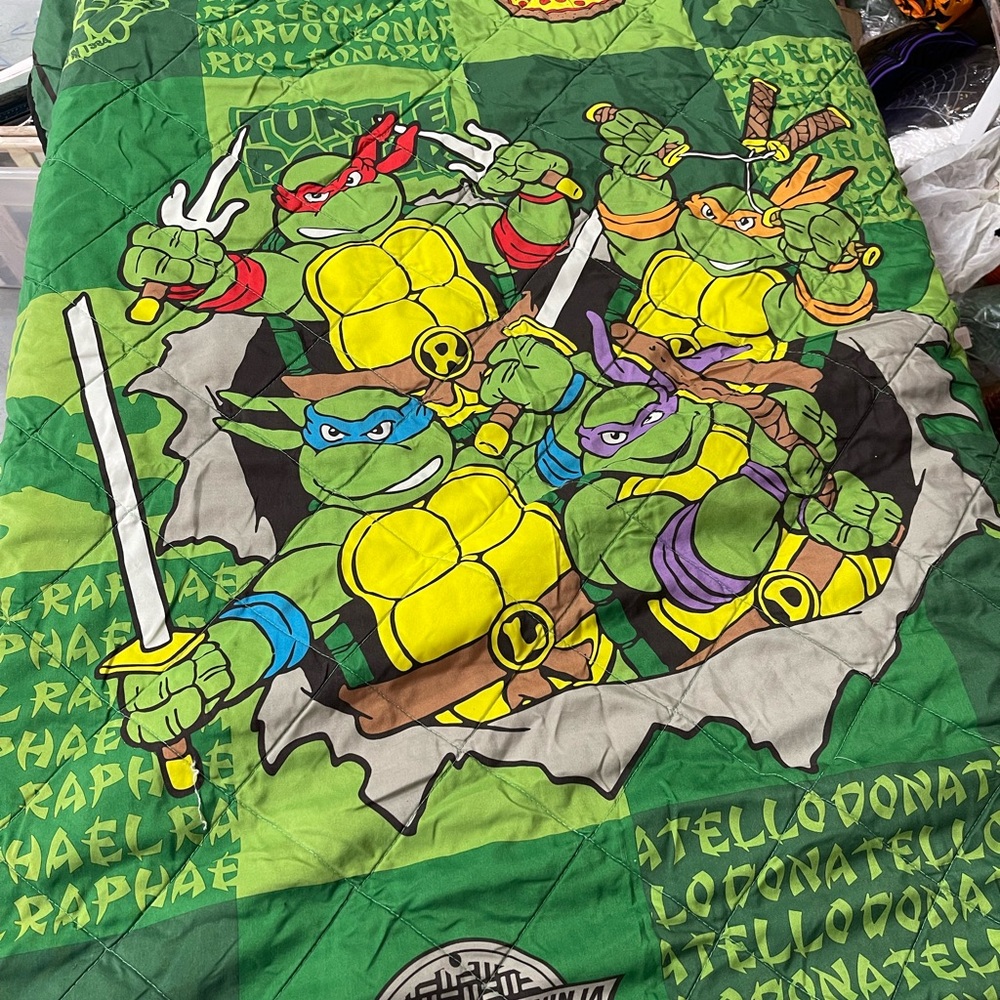 Vintage Teenage Mutant Ninja Turtle Blanket Quilt Reversible